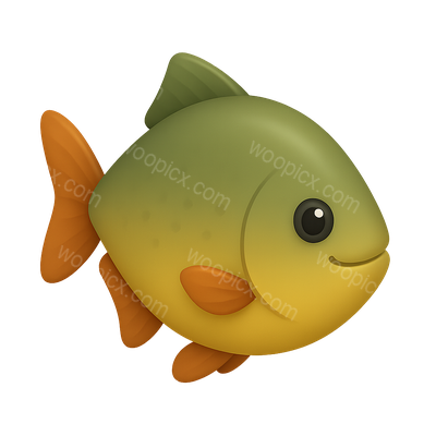 3D Icon of a Pacu Piranha with Isometric Design