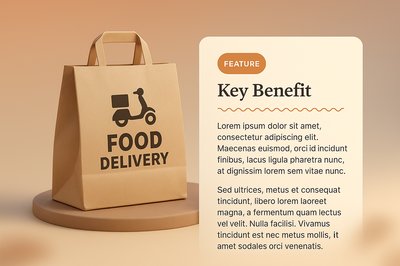 3D Food Delivery Package Illustration for Web Design