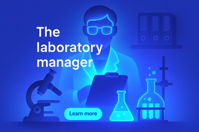 Fluorescent Blue Glow in Laboratory Theme