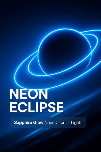 Futuristic Neon Eclipse with Circular Lights