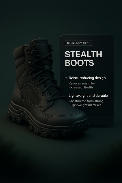 Stylish Stealth Boots with Noise-Reducing Design
