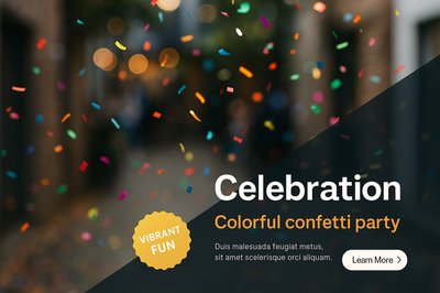 Vibrant Celebration with Colorful Confetti and Engaging Design