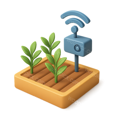 3D Agriculture Icon with Innovative Tech Features