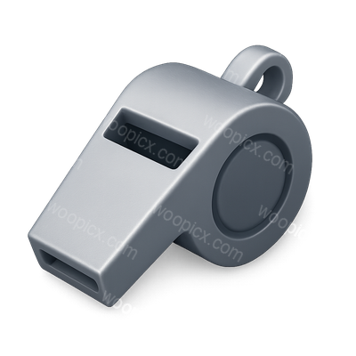 Realistic Gray Whistle on Dark Background