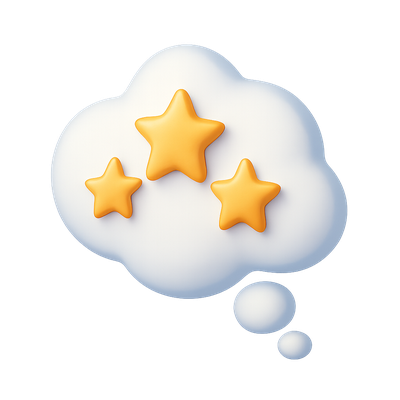 3D Thought Bubble with Stars Design