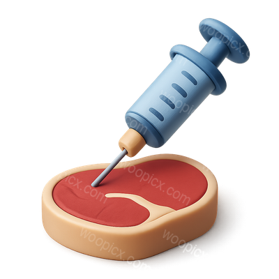 3D Steak with Syringe Icon for Culinary Use