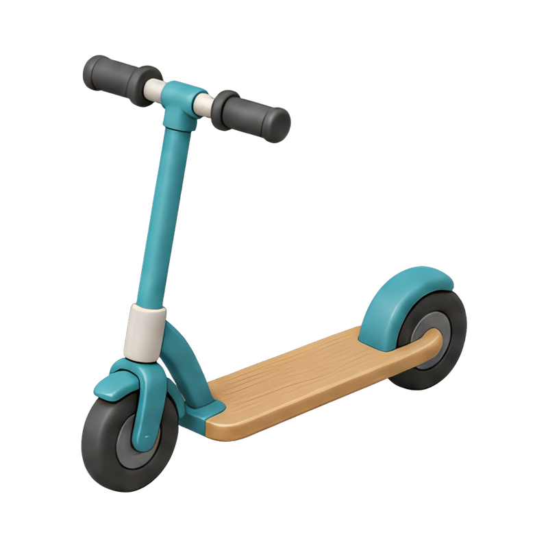 colorful kick scooter on pavement