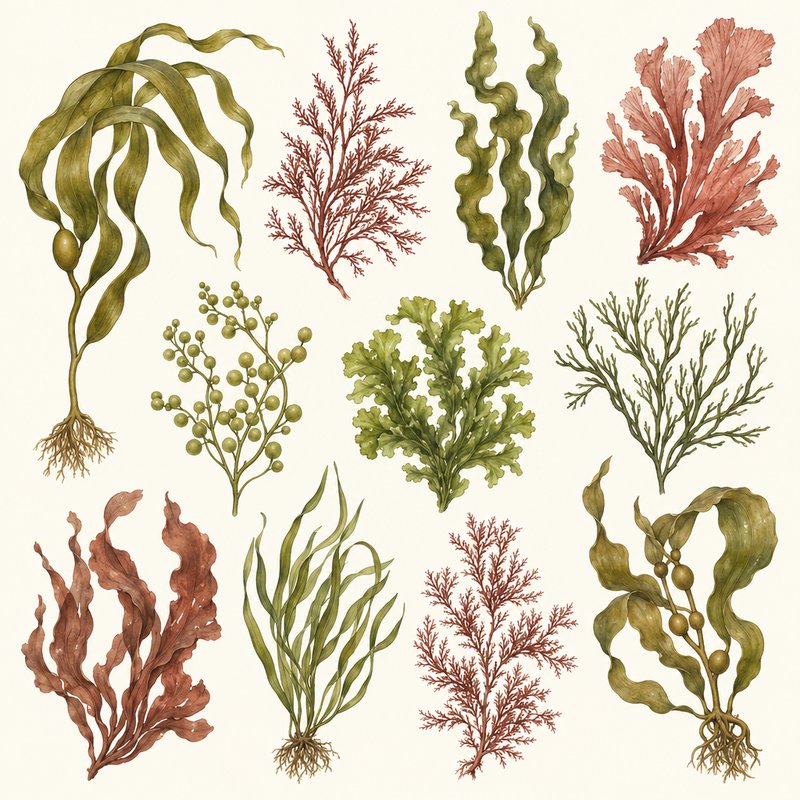 Botanical seaweed and kelp elements