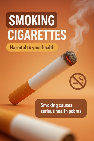 Smoking Cigarettes Health Warning Graphic