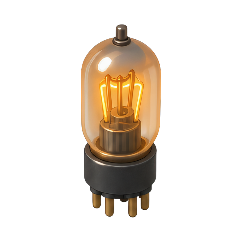 glowing amber vacuum tube