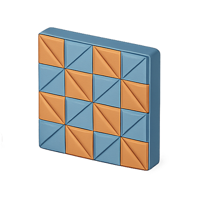 Geometric Puzzle Piece with Triangular Patterns