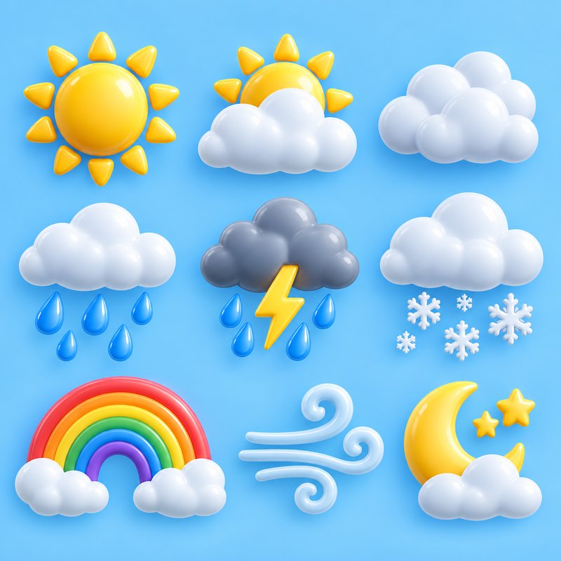 3D weather design elements pack