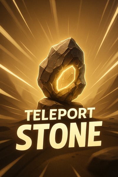 Dynamic Teleportation Stone with Neon Glow Effects