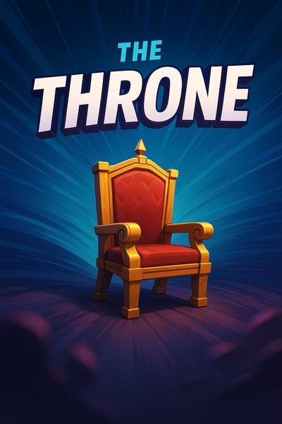 Dynamic Throne Illustration with Bold Typography