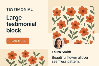 Modern Testimonial Design with Floral Pattern Background