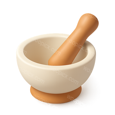 Stylish Isometric Mortar and Pestle Icon for Culinary Use
