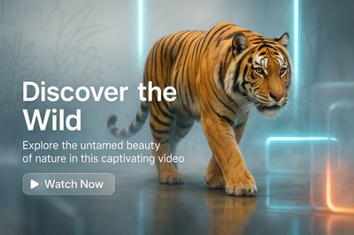 Promotional Video Thumbnail Featuring a Tiger in a Modern Setting