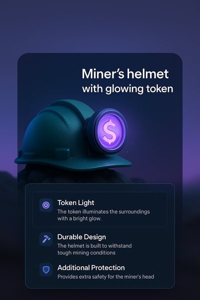 Glowing Miner’s Helmet with Token Light Design