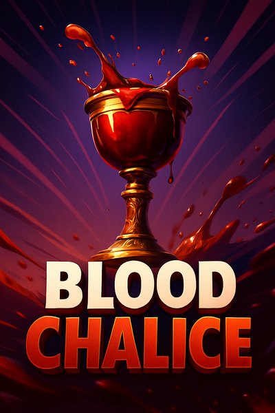 Dynamic Blood Chalice Illustration with Bold Text
