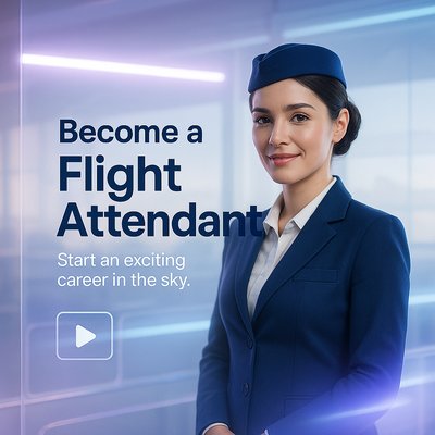 Promotional Recruitment Graphic for Flight Attendant Careers