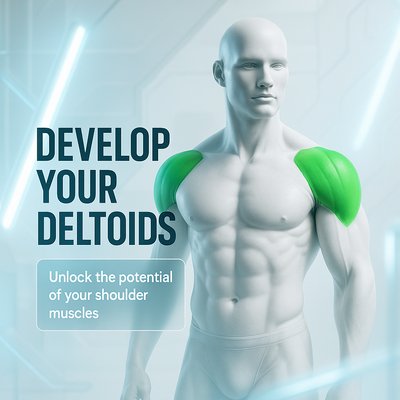 Fitness Illustration Highlighting Shoulder Muscle Development