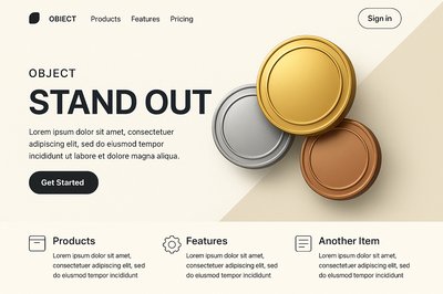 Landing Page Design for Medal Presentation with Modern Aesthetics