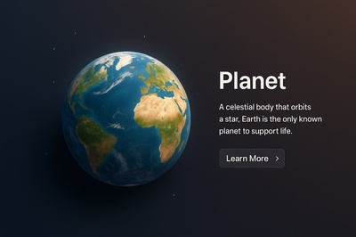 Realistic 3D Earth Planet Scene with Informative Overlay