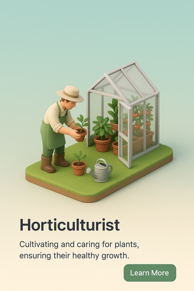 Horticulturist in a Realistic 3D Greenhouse Scene