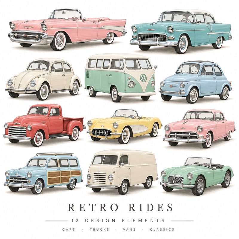 vintage car design elements