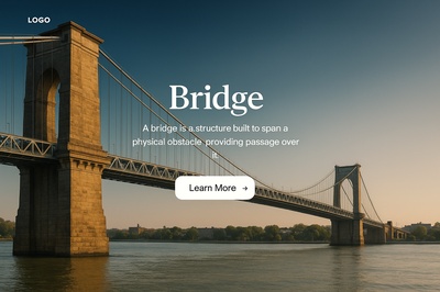 Stylish Bridge Web Design Concept with Call to Action