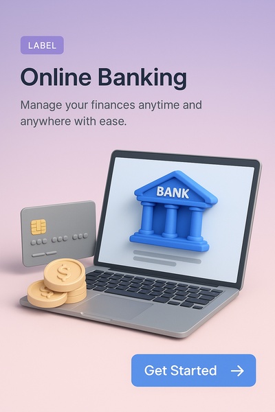 Detailed 3D Illustration of Online Banking System