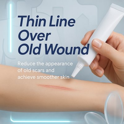 Promotional Skincare Graphic Featuring Scar Treatment