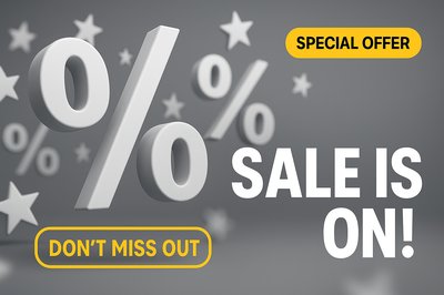 Promotional Sale Announcement with 3D Elements
