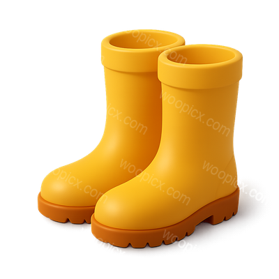 Stylish 3D Yellow Rain Boots with Isometric Design