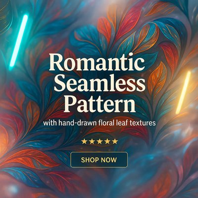 Elegant Neon Floral Pattern Design for Carousel Slide