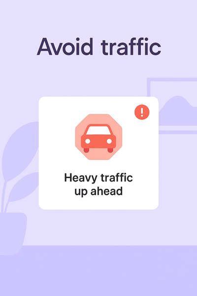 Traffic Alert Notification Graphic with Icon