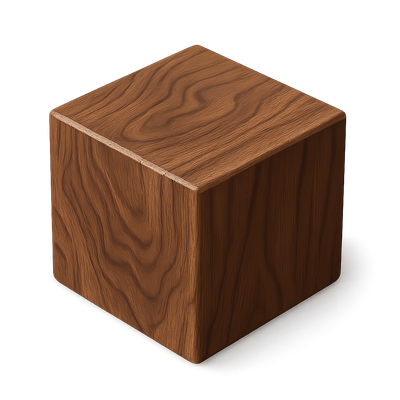 3D Walnut Icon with Isometric Design and Volumetric Feel