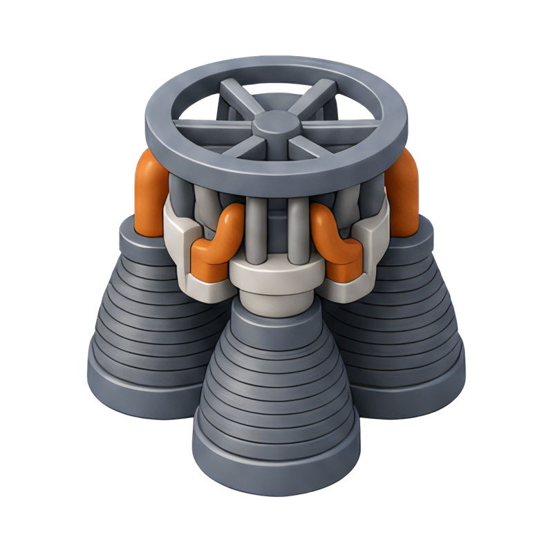 Rocket engine nozzle cluster