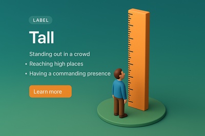 3D Scene Depicting a Tall Figure Next to a Ruler