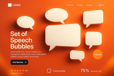 Dynamic Landing Page Design with Speech Bubbles