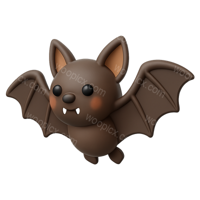 Charming 3D Bat Icon in Isometric View