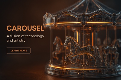Futuristic Carousel with Glowing Micro-LEDs and Intricate Design