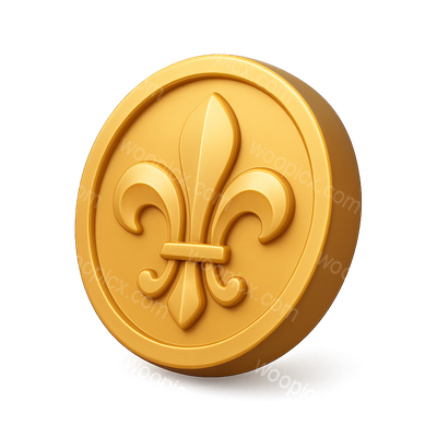 3D Florin Coin Icon with Volumetric Design