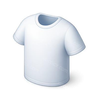 Stylish 3D T-Shirt Icon on Transparent Background