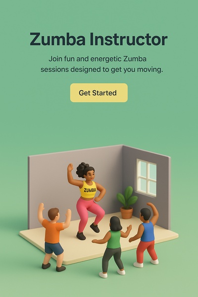 Engaging Zumba Instructor Scene in 3D Style