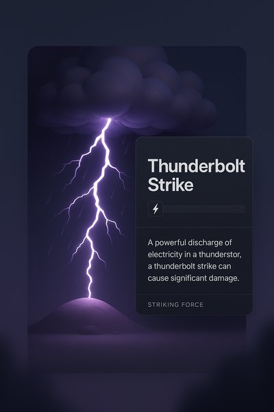 Stunning Thunderbolt Strike Illustration with Informative Overlay