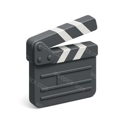 3D Icon of a Film Clapperboard with Isometric View