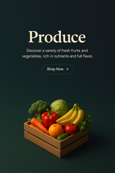 High-Quality 3D Scene of Fresh Produce Display
