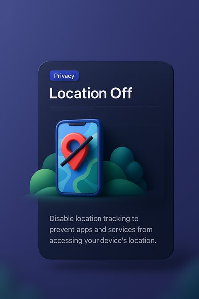 3D Web Panel Design Featuring Location Off Concept