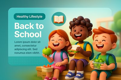 Joyful Children Enjoying Healthy Lunch in Schoolyard